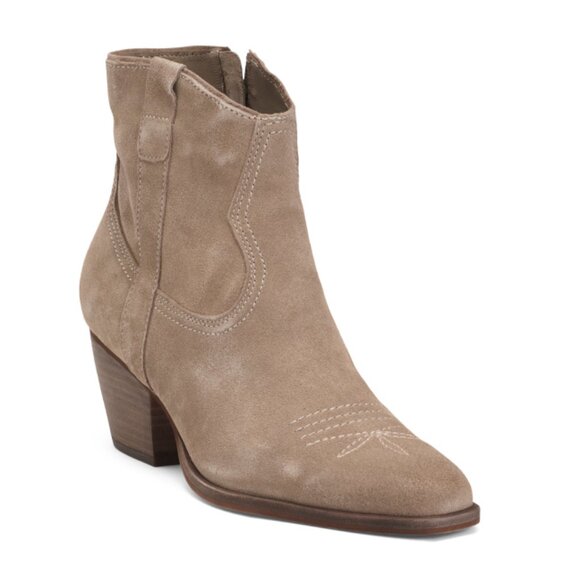 DOLCE VITA Truffle Suede Suede Silma Western Booties - Picture 1 of 2